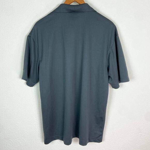Nike Golf Dri-Fit Polo Size L Dark Gray Short Sleeve Performance Shirt Snow Logo - Picture 4 of 8